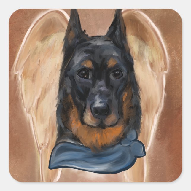 Beauceron Fyrkantigt Klistermärke (Framsida)