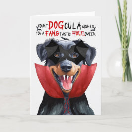 Beauceron Hund Funny Count DOGcula Halloween Helgkort