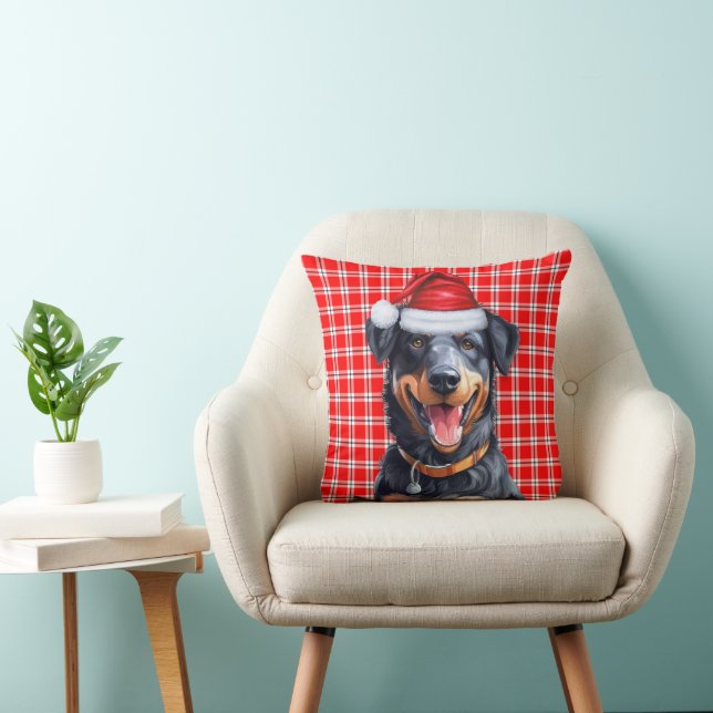 Beauceron Hund Red Helgdag Play jul Kudde (Stol)