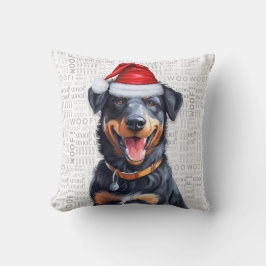 Beauceron Hund Watercolor jul Kudde