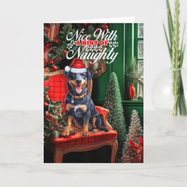 Beauceron jul Hund Naughty eller Nice Helgkort