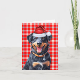 Beauceron jul Hund Red Play jul Helgkort