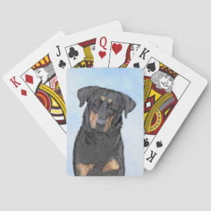 Beauceron-målning - Söt originell hundkonst Casinokort