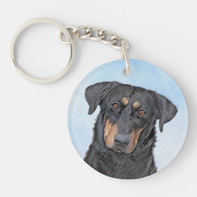 Beauceron Painting - Cute Original Hund Art (Framsidan)