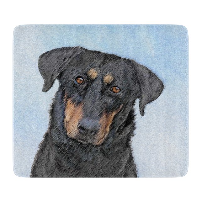 Beauceron Painting - Cute Original Hund Art (Framsidan)