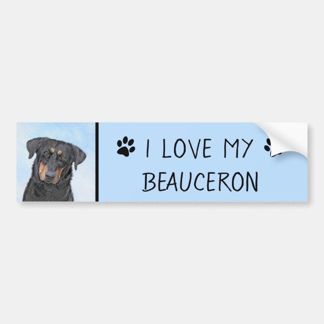 Beauceron Painting - Cute Original Hund Art Bildekal (Framsidan)