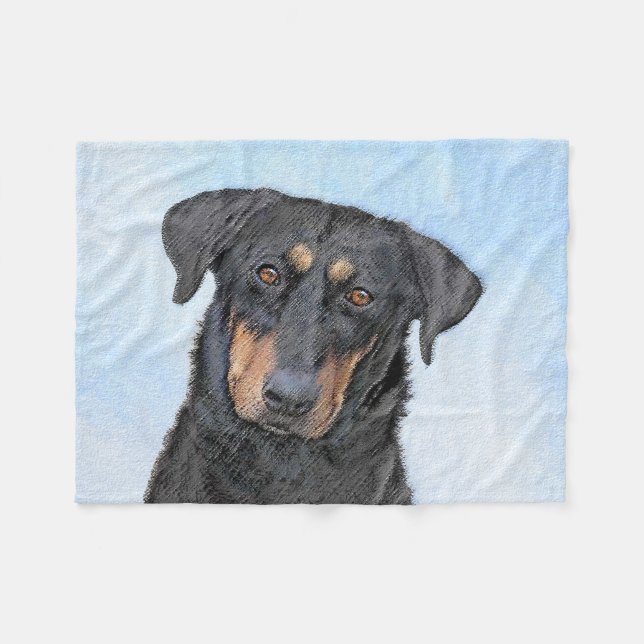 Beauceron Painting - Cute Original Hund Art Fleecefilt (Framsidan (Horisontell))