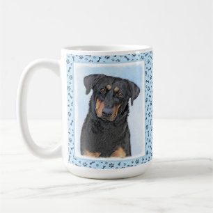 Beauceron Painting - Cute Original Hund Art Kaffemugg