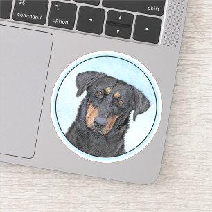 Beauceron Painting - Cute Original Hund Art Klistermärken