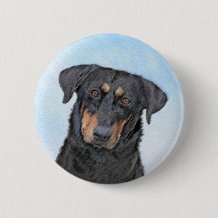 Beauceron Painting - Cute Original Hund Art Knapp