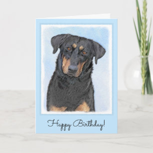 Beauceron Painting - Cute Original Hund Art Kort
