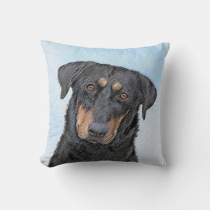 Beauceron Painting - Cute Original Hund Art Kudde
