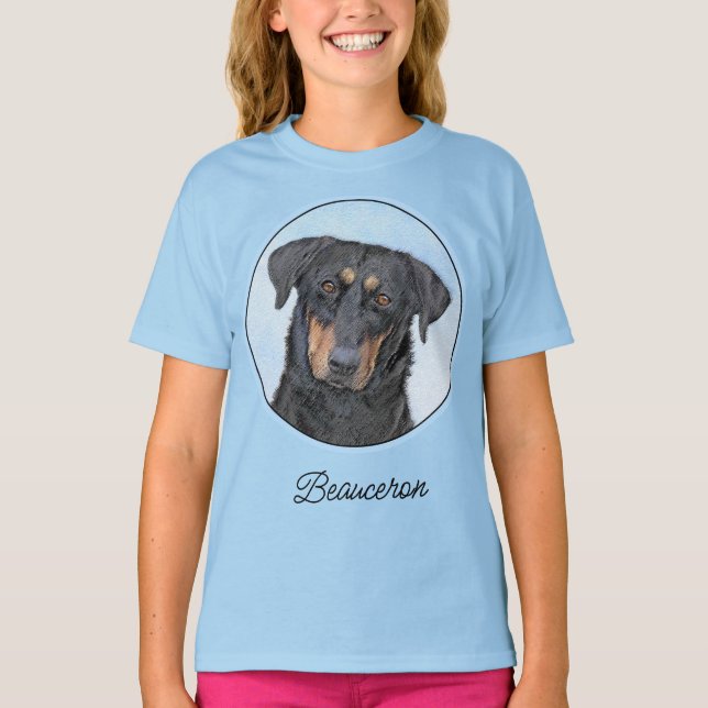 Beauceron Painting - Cute Original Hund Art T-Shir T Shirt (Framsida)