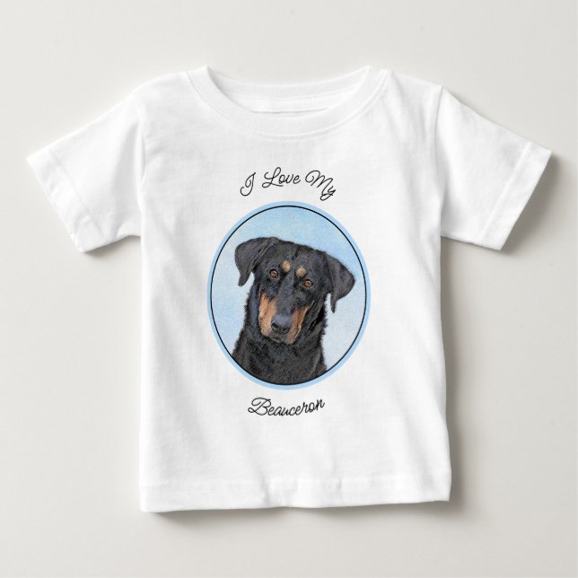 Beauceron Painting - Cute Original Hund Art T Shirt (Framsida)