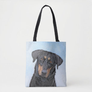 Beauceron Painting - Cute Original Hund Art Tygkasse