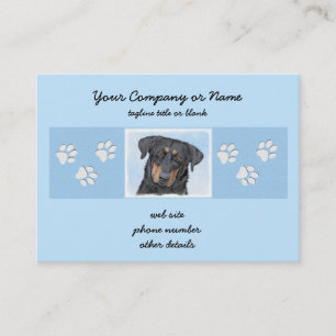 Beauceron Painting - Cute Original Hund Art Visitkort