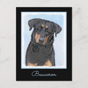 Beauceron Painting - Cute Original Hund Art Vykort