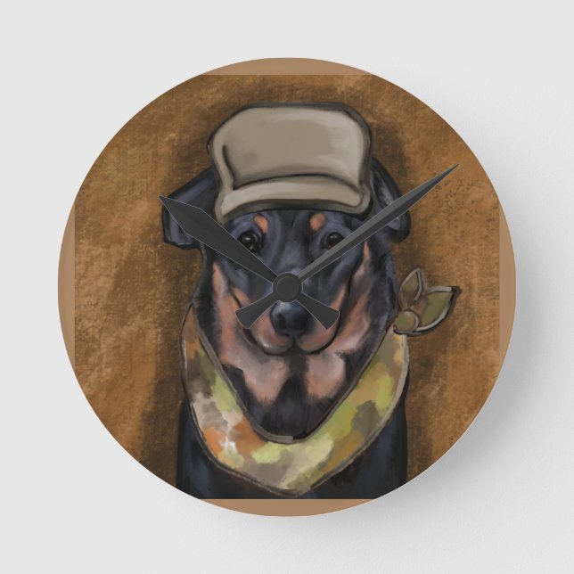 Beauceron Rund Klocka (Framsida)