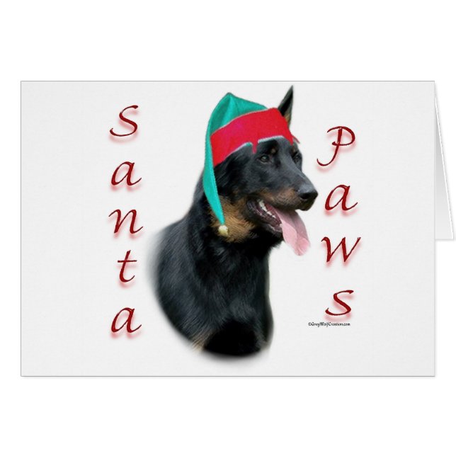 Beauceron Santa Tassar Hälsningskort (Framsidan Horizontal)