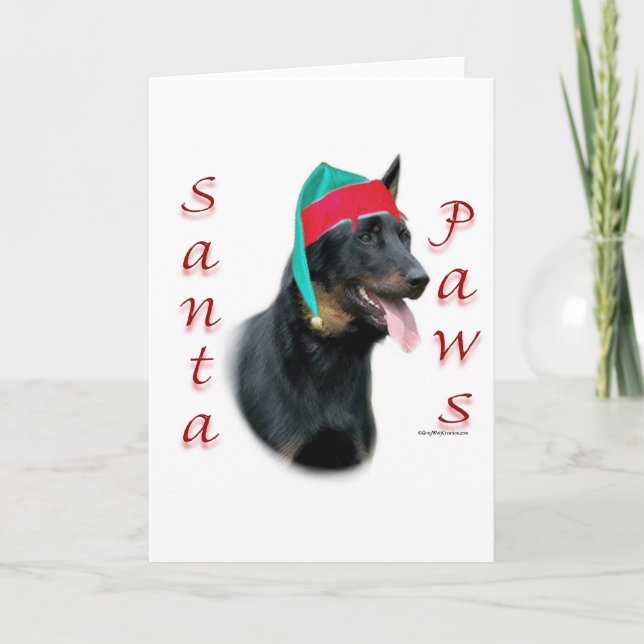 Beauceron Santa Tassar Helgkort (Framsida)