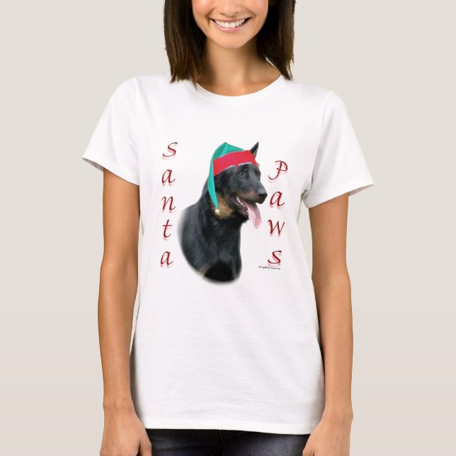 Beauceron Santa Tassar T-shirt (Framsida)