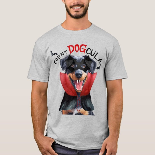 Beauceron Vampire Hund Funny Halloween T Shirt (Framsida)