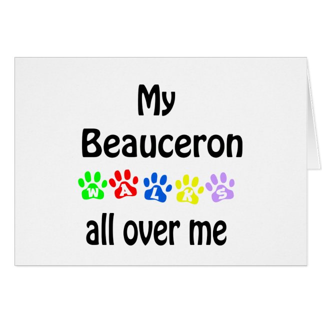 Beauceron Walks Design Hälsningskort (Framsidan Horizontal)