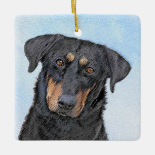 Beauceronfärgning - Cute Original Hund Art Julgransprydnad Keramik