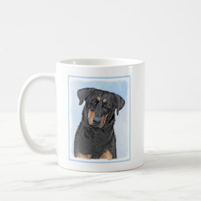 Beauceronfärgning - Cute Original Hund Art Kaffemugg (Vänster)