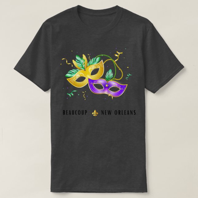 Beaucoup New Orleans Dubbla Mask TShirt T Shirt (Design framsida)