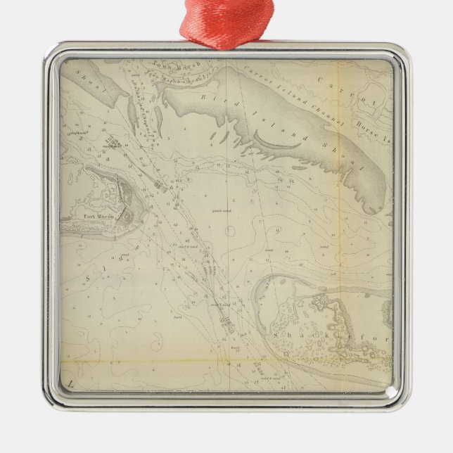 Beaufort hamn, NC Julgransprydnad Metall (Framsidan)