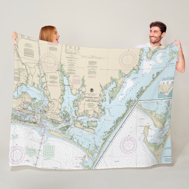 Beaufort-inloppet och en del av Core Ljud Chart Fleecefilt (På plats)