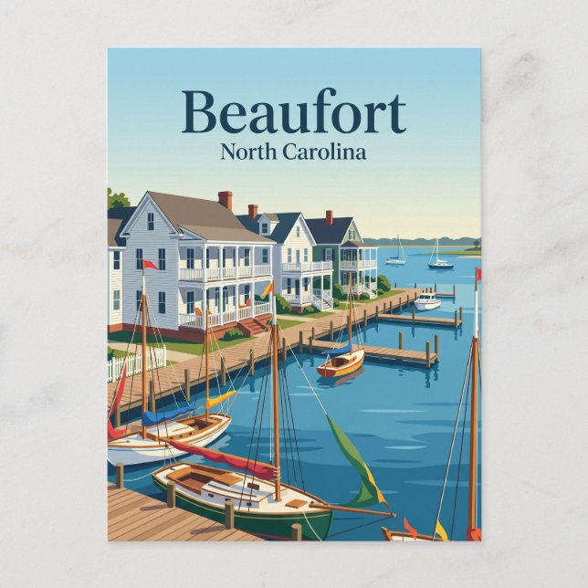 Beaufort North Carolina Vykort (Framsida)