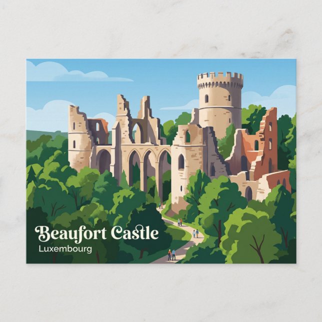 Beaufort slott Luxemburg Vykort (Framsida)