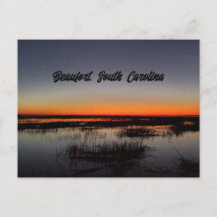 Beaufort South Carolina Lowcountry Vibrant Sunset Vykort
