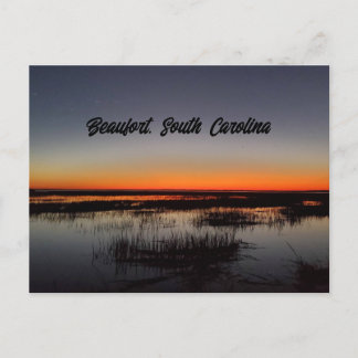 Beaufort South Carolina Lowcountry Vibrant Sunset Vykort