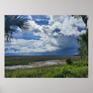 Beaufort South Carolina Summer Thunderstorm Poster