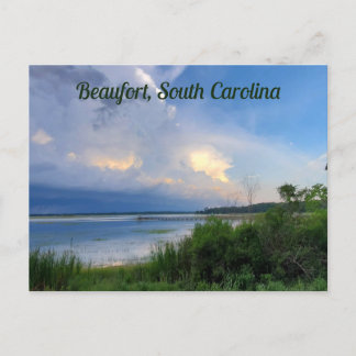 Beaufort South Carolina Thunderstorm Över Vatten Vykort