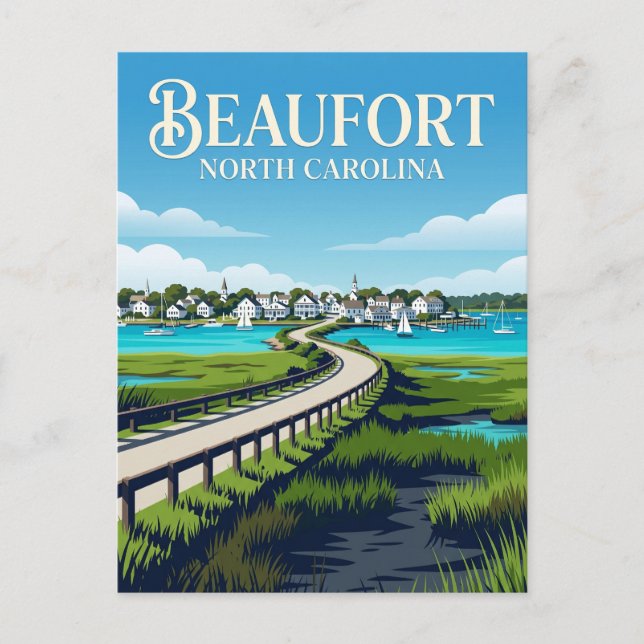 Beaufort USA Vykort (Framsida)