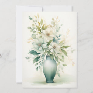 Beauftiful Flowers i Vas Hej Flat Kort