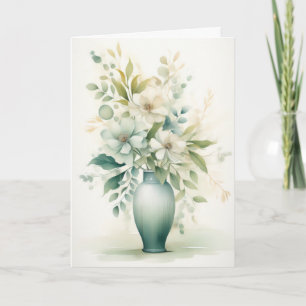 Beauftiful Flowers i Vas Hej Hälsning Kort