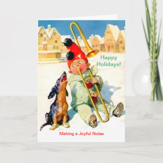 Beauful Boy, Trombone & Dachshund-julkort Kort