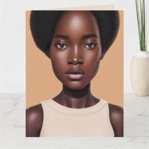 BEAUITFUL BLACK GIRL WOMAN FÖDELSEDAGSKORT KORT