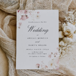 Beauitful Soft Blush Floral Wedding Inbjudningar
