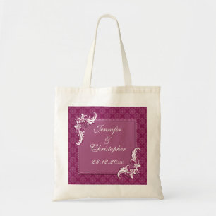 Beaujolais Damask och Blommigt Ram Bröllop Tygkasse