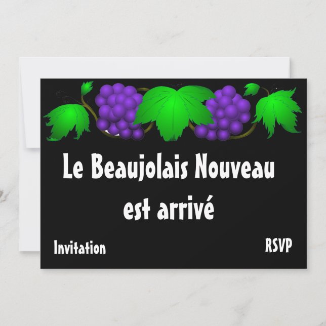 Beaujolais nouveau inbjudan svart (Framsida)