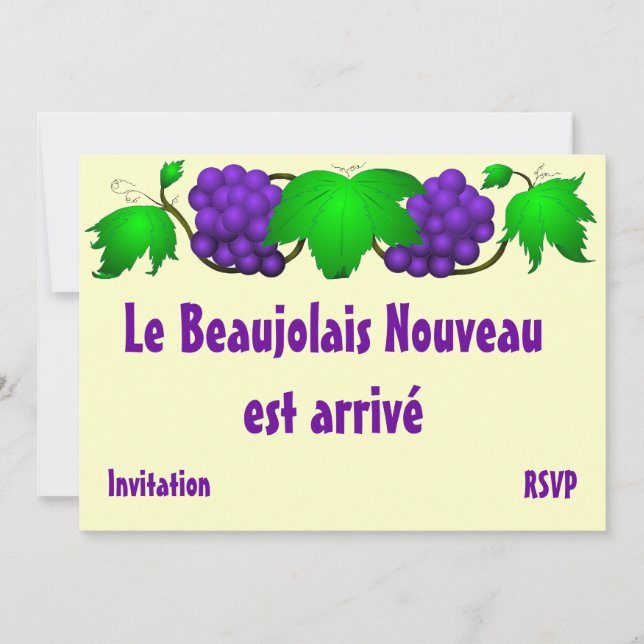 Beaujolais nouveau inbjudningskräm inbjudningar (Framsida)