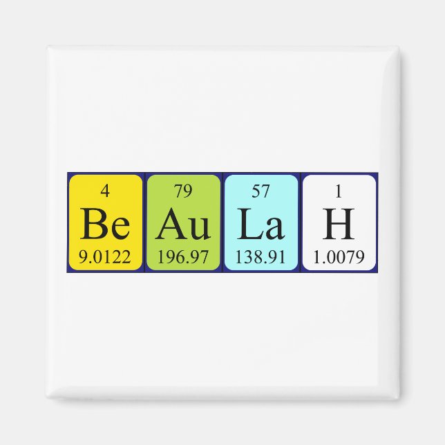 Beaulah Periodisk bord namn magnet (Framsidan)