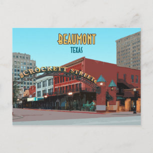 Beaumont Texas Downtown Crockett Street Vykort