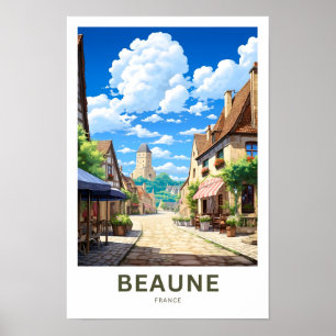 Beaune Frankrike Travel Skriv ut Poster